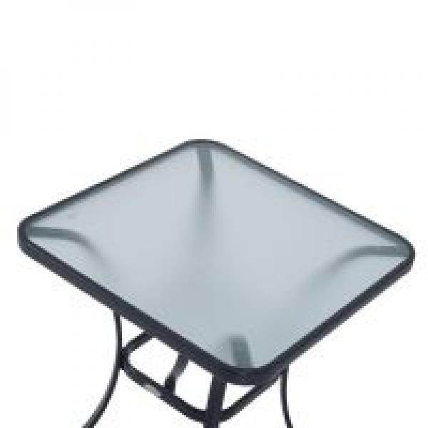 Gartentisch Bistrotisch Hartglas Metall 68,5x68,5cm Schwarz