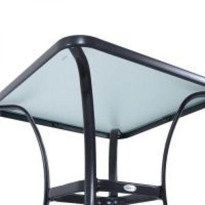 Gartentisch Bistrotisch Hartglas Metall 68,5x68,5cm Schwarz