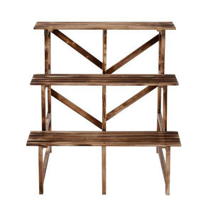 Pflanzentreppe Blumenregal Tannenholz 3 Stufen L80 x W80 x H80cm