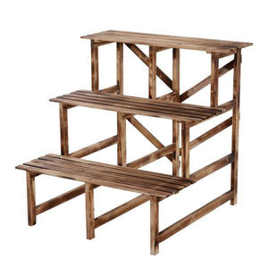 Pflanzentreppe Blumenregal Tannenholz 3 Stufen L80 x W80 x H80cm