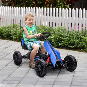 Gokart Kinderfahrzeug verstellbarer Sitz Handbremse 3-8 Jahre Blau