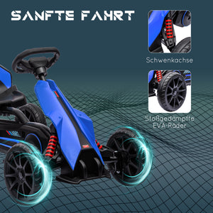 Gokart Kinderfahrzeug verstellbarer Sitz Handbremse 3-8 Jahre Blau