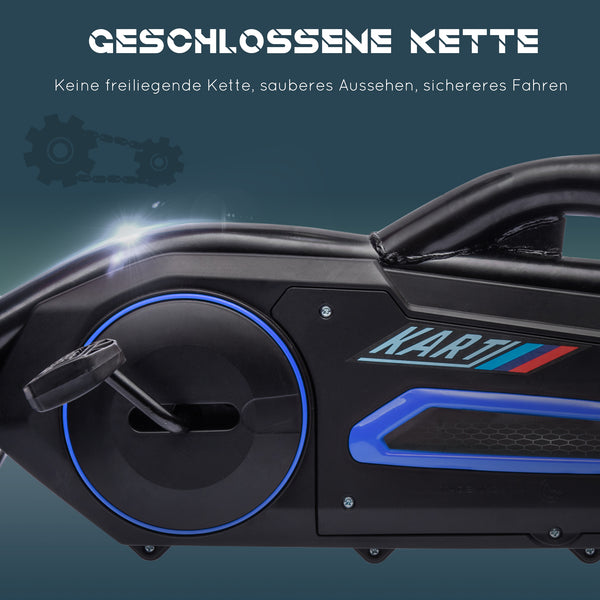Gokart Kinderfahrzeug verstellbarer Sitz Handbremse 3-8 Jahre Blau