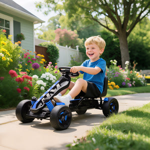 Gokart Tretauto mit Pedalen und Bremse für Kinder 3-6 Jahre blau