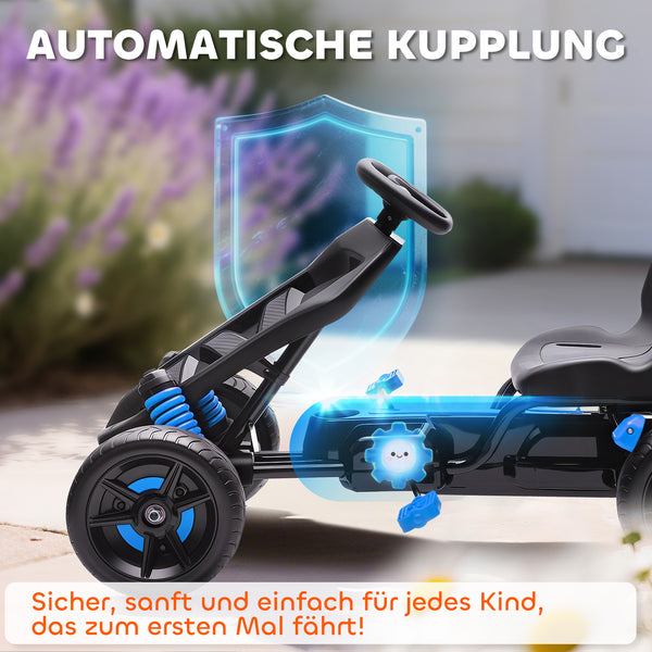 Gokart Tretauto mit Pedalen und Bremse für Kinder 3-6 Jahre blau