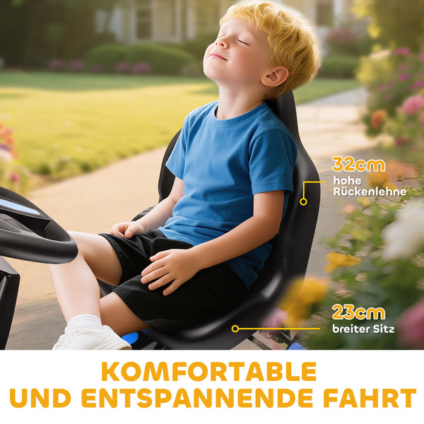 Gokart Tretauto mit Pedalen und Bremse für Kinder 3-6 Jahre blau