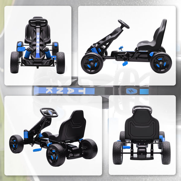 Gokart Tretauto mit Pedalen und Bremse für Kinder 3-6 Jahre blau