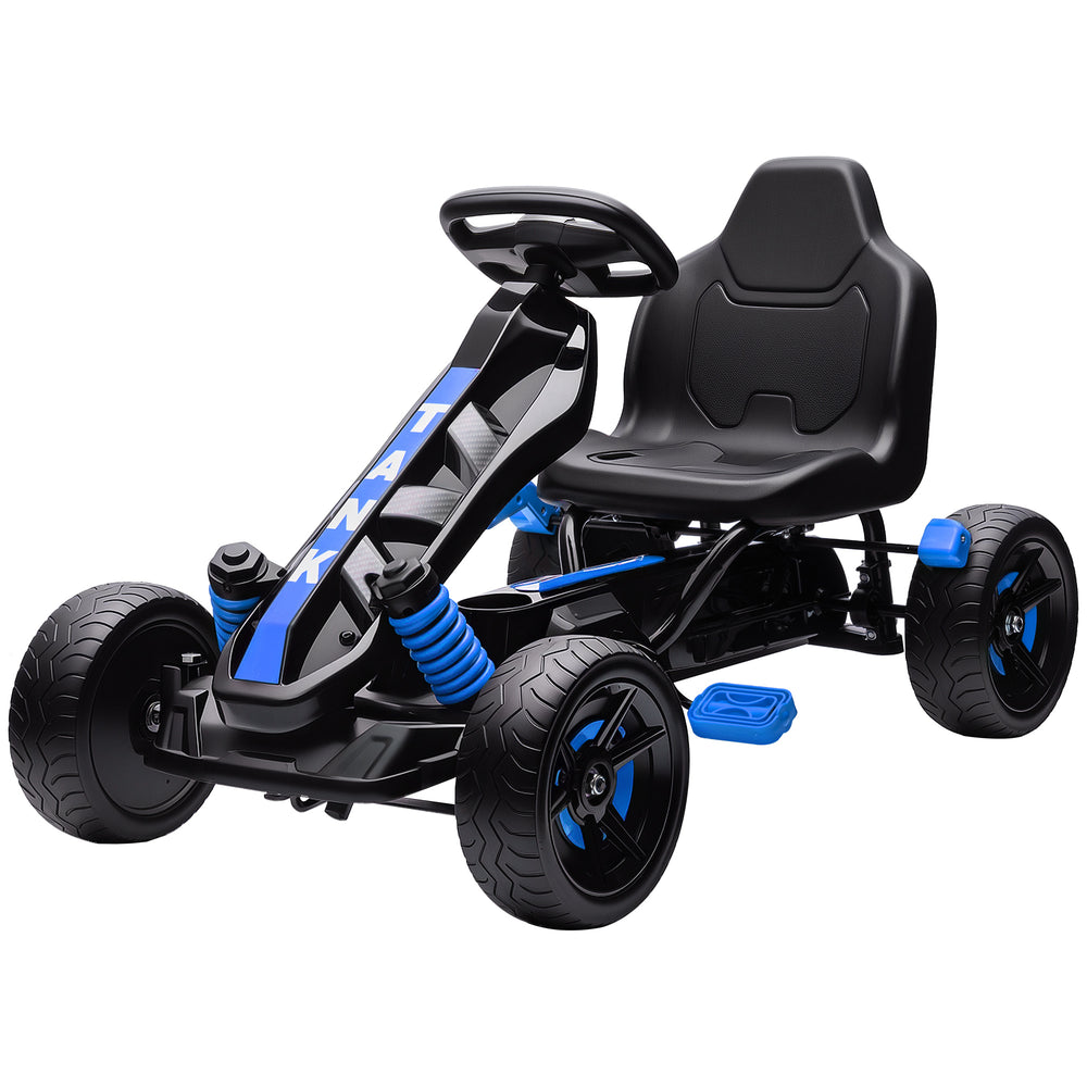 Gokart Tretauto mit Pedalen und Bremse für Kinder 3-6 Jahre blau