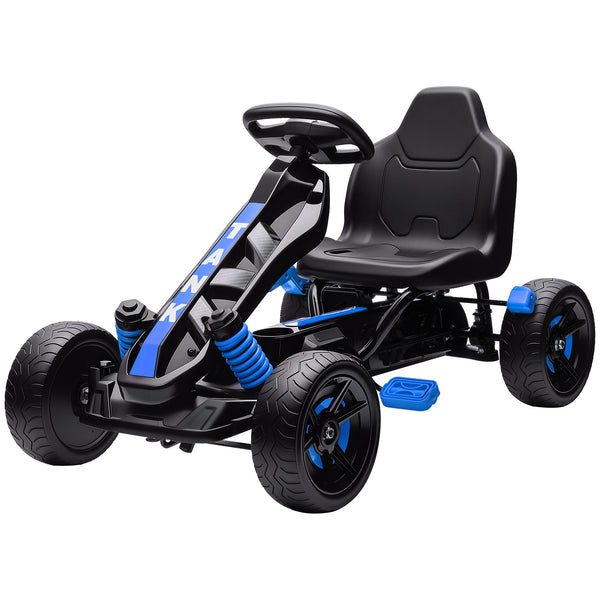 Gokart Tretauto mit Pedalen und Bremse für Kinder 3-6 Jahre blau