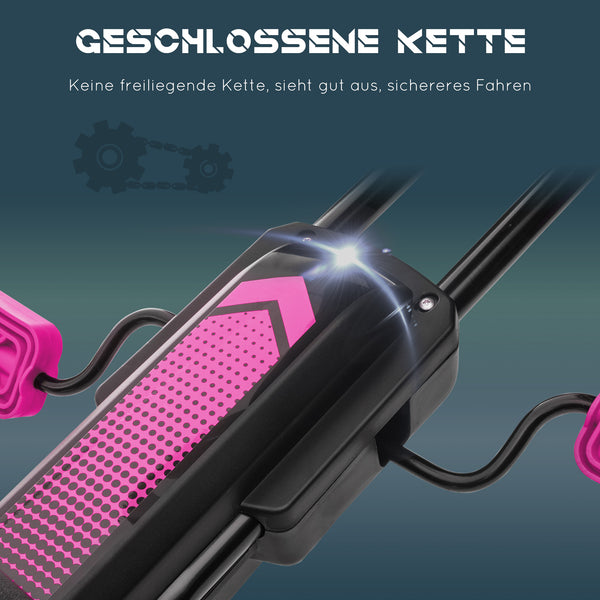 Gokart Tretfahrzeug verstellbarer Sitz 5-12 Jahre Rosa