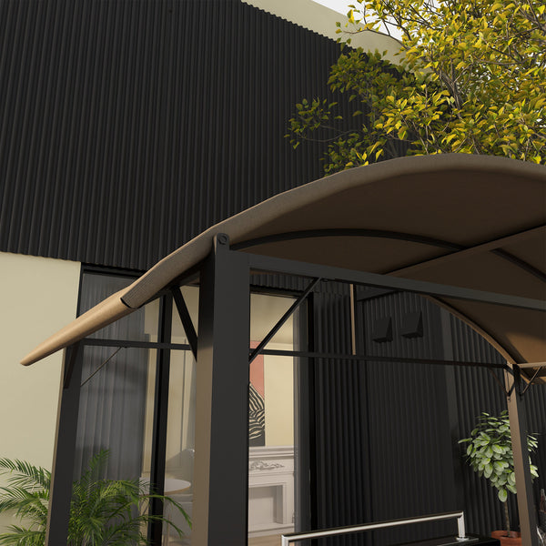 Grillpavillon mit Seitenablagen und Haken 1,1x2,3m Stahl khaki