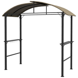 Grillpavillon mit Seitenablagen und Haken 1,1x2,3m Stahl khaki