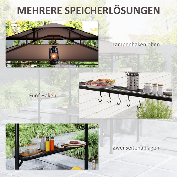 Grillpavillon wasserabweisend flammhemmend mit Doppeldach