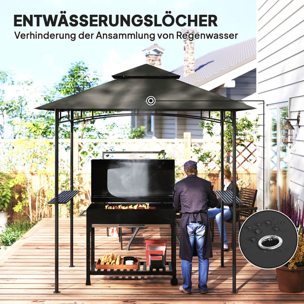 Grillpavillon wasserabweisend flammhemmend mit LED für Garten