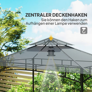 Grillpavillon wasserabweisend flammhemmend mit LED für Garten