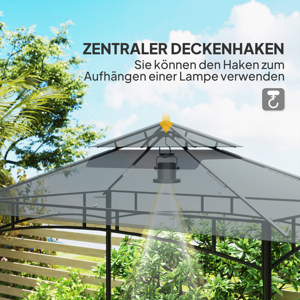 Grillpavillon wasserabweisend flammhemmend mit LED für Garten