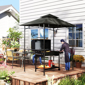 Grillpavillon wasserabweisend flammhemmend mit LED für Garten