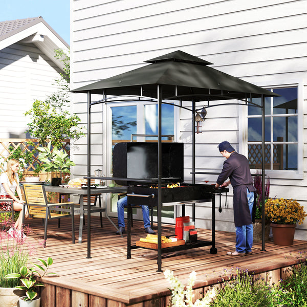 Grillpavillon wasserabweisend flammhemmend mit LED für Garten