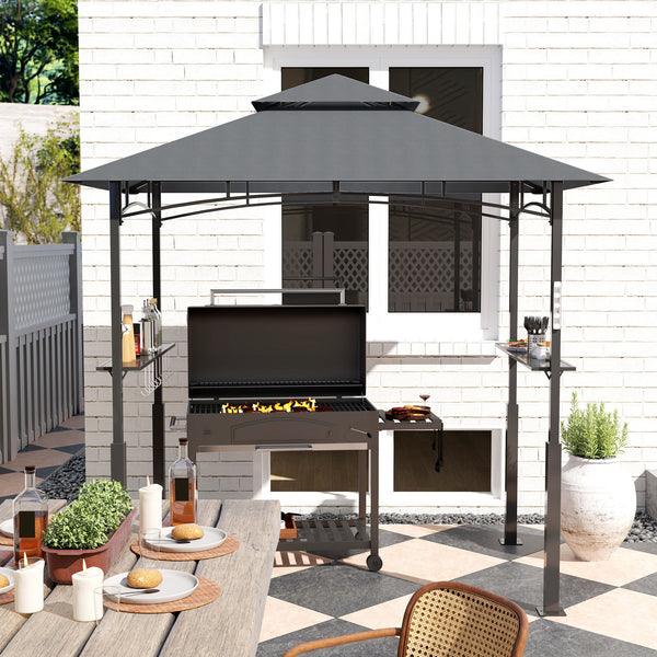 Grillpavillon mit LED Beleuchtung und Gewürzregalen für Garten