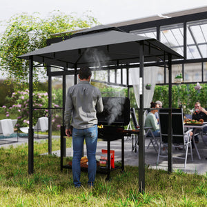 Grillpavillon mit LED Beleuchtung und Gewürzregalen für Garten