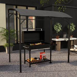 Grillpavillon mit Regendach und Haken für Garten Stahl
