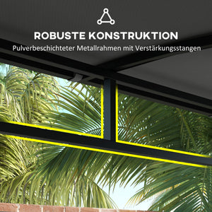 Grillpavillon mit Regendach und Haken für Garten Stahl