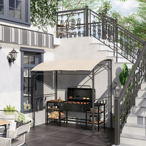 Grillpavillon mit Stahlrahmen und Regenschutz für Grillplatz