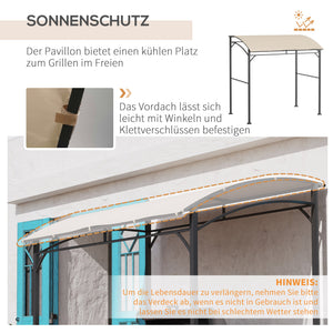 Grillpavillon mit Stahlrahmen und Regenschutz für Grillplatz