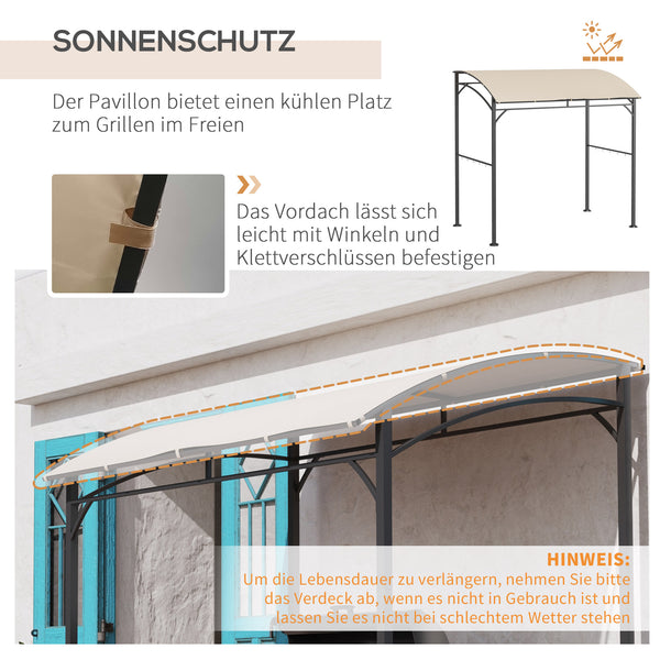 Grillpavillon mit Stahlrahmen und Regenschutz für Grillplatz