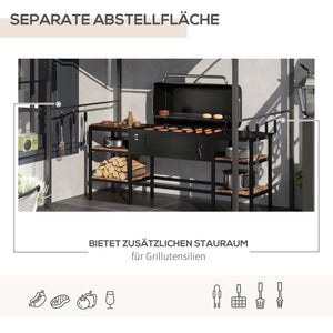 Grillpavillon mit Stahlrahmen und Regenschutz für Grillplatz