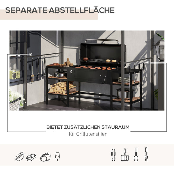 Grillpavillon mit Stahlrahmen und Regenschutz für Grillplatz