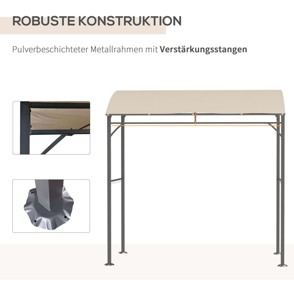 Grillpavillon mit Stahlrahmen und Regenschutz für Grillplatz