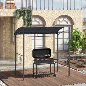 Grillpavillon Grillüberdachung wetterfest mit Haken für Garten grau