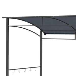 Grillpavillon Grillüberdachung wetterfest mit Haken für Garten grau