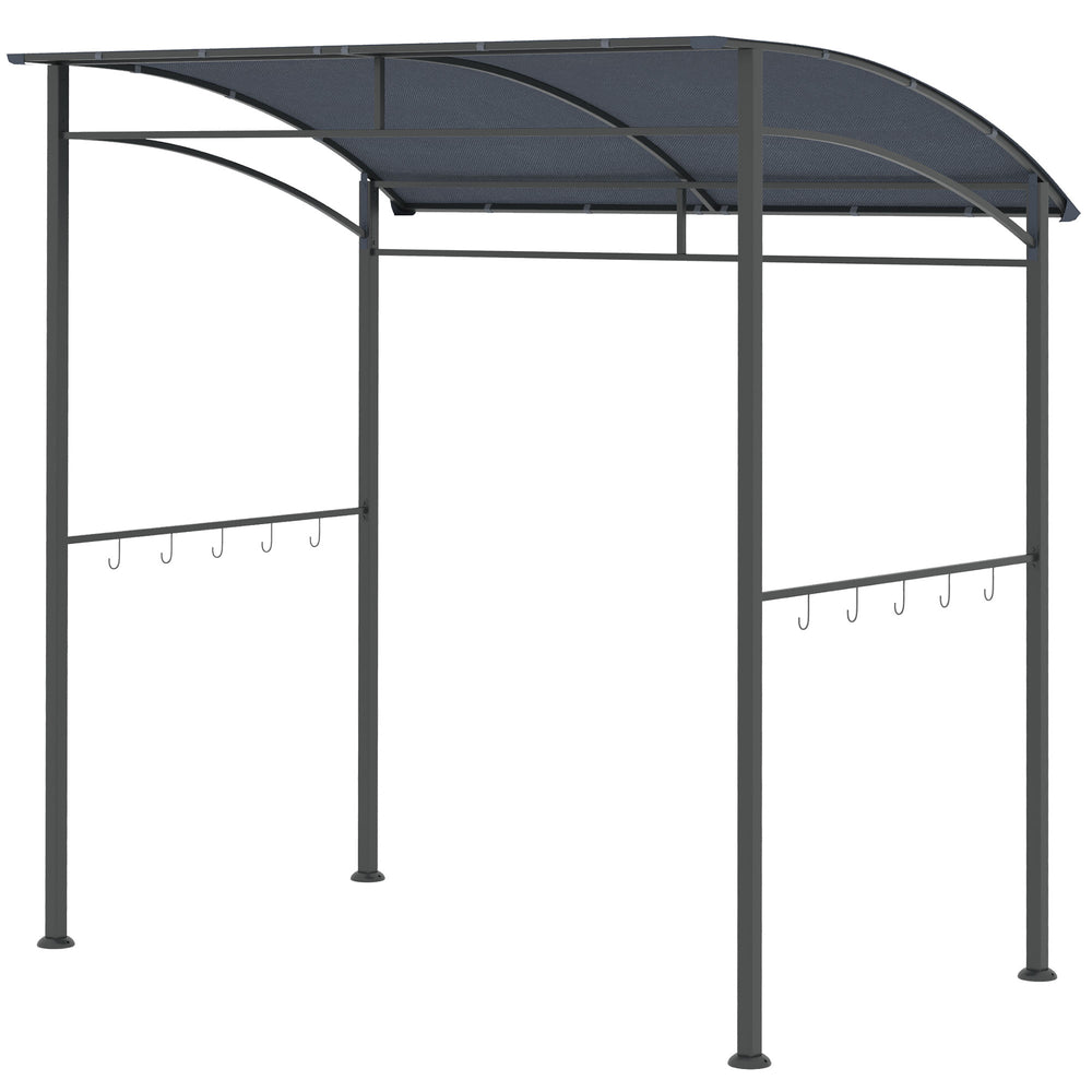 Grillpavillon Grillüberdachung wetterfest mit Haken für Garten grau