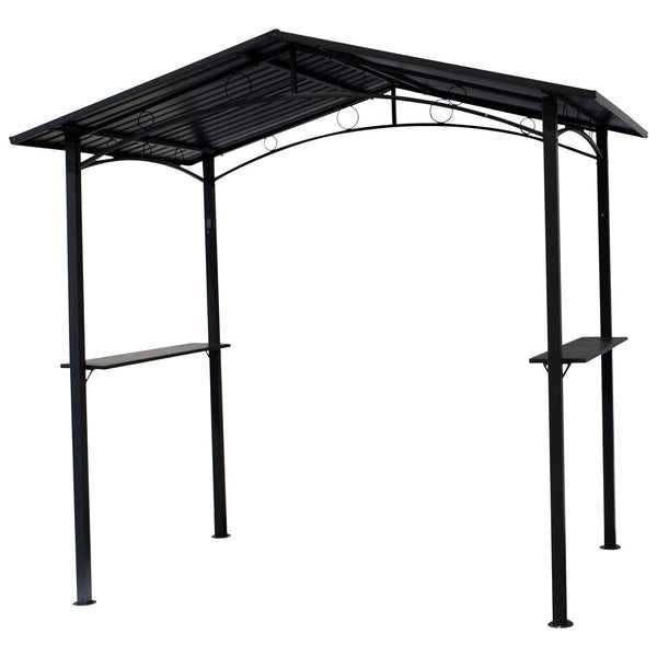 Gartenpavillon Toulouse 2,5x1,6m Stahl Dunkelgrau