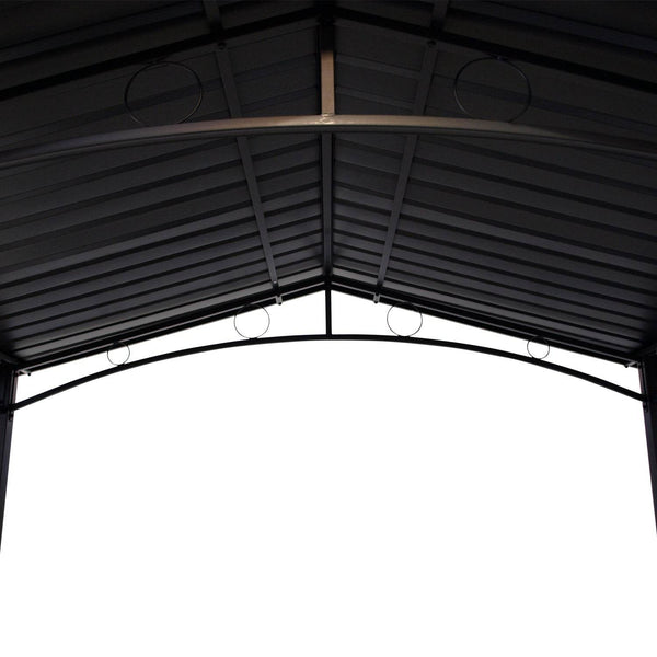 Gartenpavillon Toulouse 2,5x1,6m Stahl Dunkelgrau