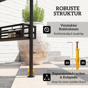 Grillzelt mit Ablagen und Haken für Garten oder Terrasse beige