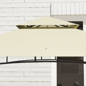 Grillzelt mit Ablagen und Haken für Garten oder Terrasse beige