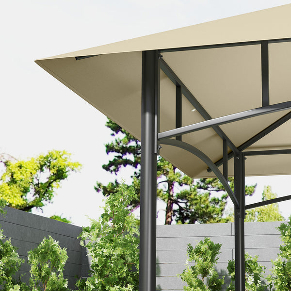 Grillzelt mit Ablagen und Haken für Garten oder Terrasse beige