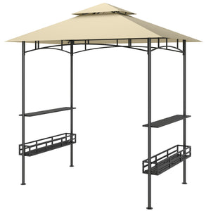 Grillzelt mit Ablagen und Haken für Garten oder Terrasse beige