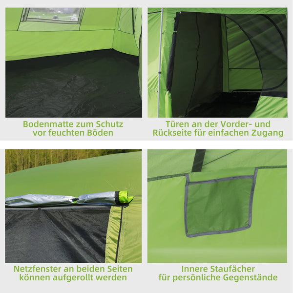 Campingzelt 2 Schlafkabinen Kuppelzelt Familienzelt 4-8 Personen