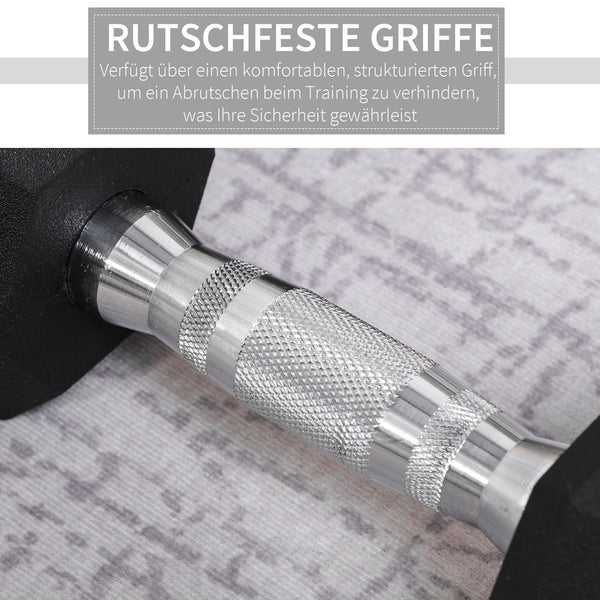 Gummihantel Hexagon-Kurzhanteln 2x 4kg schwarz