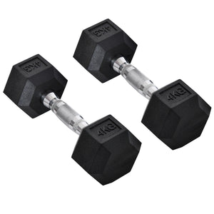 Gummihantel Hexagon-Kurzhanteln 2x 4kg schwarz