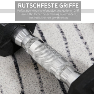 Gummihantel Hexagon-Kurzhanteln 2x 5kg schwarz