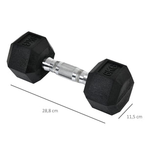 Gummihantel Hexagon-Kurzhanteln 2x 6kg schwarz