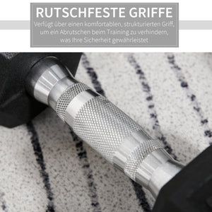 Gummihantel Hexagon-Kurzhanteln 2x 6kg schwarz