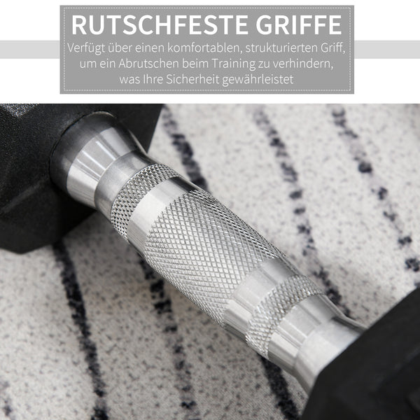 Gummihantel Hexagon-Kurzhanteln 2x 6kg schwarz