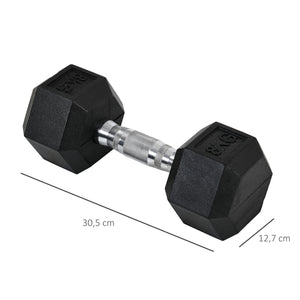 Gummihantel Hexagon-Kurzhanteln 2x 8kg schwarz