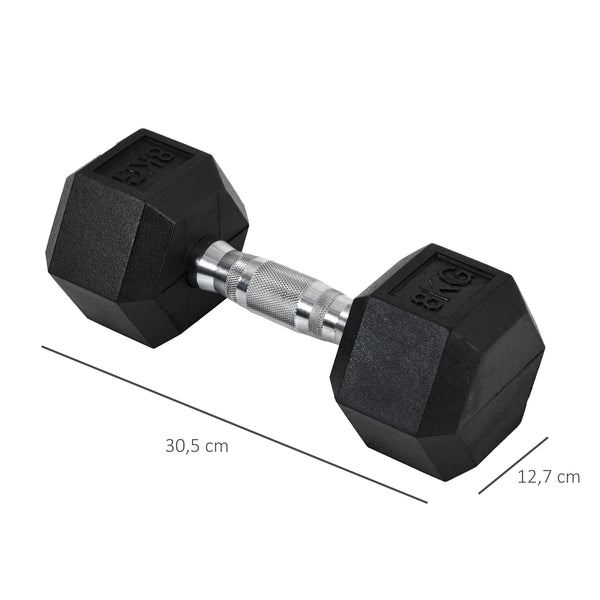 Gummihantel Hexagon-Kurzhanteln 2x 8kg schwarz
